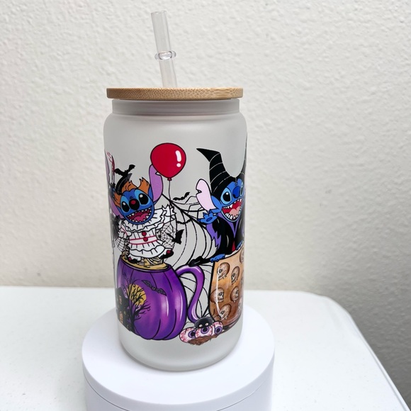 Stitch Horror Coffee Handmade Libbey Glass Cup - Picture 5 of 5